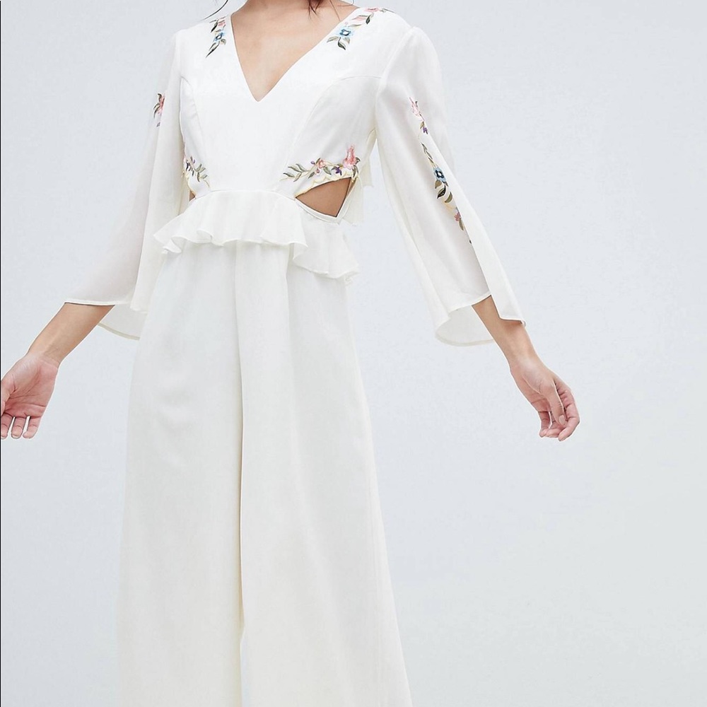 ASOS White Floral Jumpsuit
